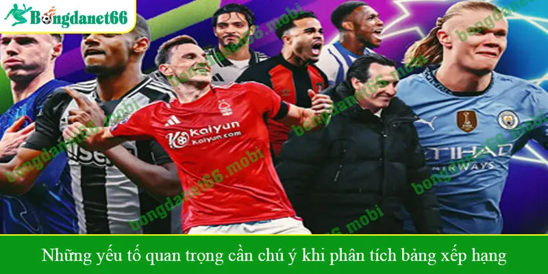 Những yếu tố quan trọng cần chú ý khi phân tích bảng xếp hạng